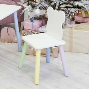 Детский стул Мишутка (Белый/Белый/Цветной) в Александровском - alexsandrovskoe.mebel-74.com | фото