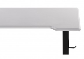 Компьютерный стол Маркос с механизмом подъема 120х75х75 белая шагрень / черный в Александровском - alexsandrovskoe.mebel-74.com | фото