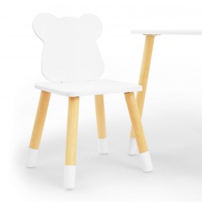 Комплект детской мебели стол и два стула Мишутка (Белый/Белый/Береза) в Александровском - alexsandrovskoe.mebel-74.com | фото