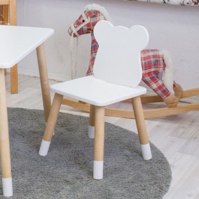 Комплект детской мебели стол и два стула Мишутка (Белый/Белый/Береза) в Александровском - alexsandrovskoe.mebel-74.com | фото