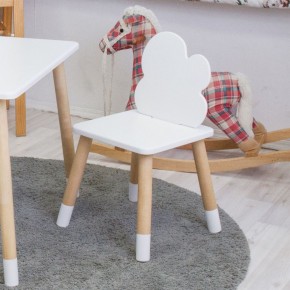 Комплект детской мебели стол и два стула Облачко (Белый/Белый/Береза) в Александровском - alexsandrovskoe.mebel-74.com | фото