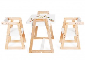 Комплект детской мебели стол и  два стула Я САМ "Лофт-Дуо" (Белый) в Александровском - alexsandrovskoe.mebel-74.com | фото