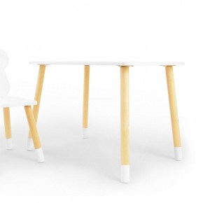 Комплект детской мебели стол и стул Корона (Белый/Белый/Береза) в Александровском - alexsandrovskoe.mebel-74.com | фото