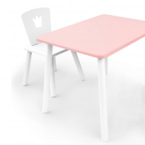 Комплект детской мебели стол и стул Корона (Розовый/Белый/Белый) в Александровском - alexsandrovskoe.mebel-74.com | фото