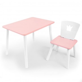 Комплект детской мебели стол и стул Корона (Розовый/Розовый/Белый) в Александровском - alexsandrovskoe.mebel-74.com | фото
