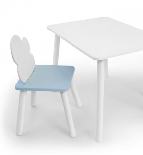 Комплект детской мебели стол и стул Облачко (Белый/Голубой/Белый) в Александровском - alexsandrovskoe.mebel-74.com | фото