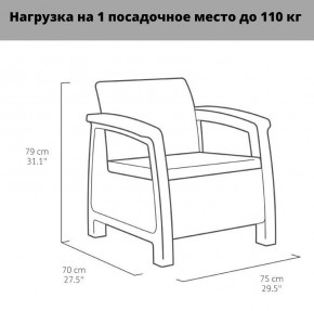 Комплект мебели Корфу Рест (Corfu Rest - without table) коричневый в Александровском - alexsandrovskoe.mebel-74.com | фото