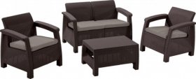 Комплект мебели Корфу сет (Corfu set) коричневый - серо-бежевый * в Александровском - alexsandrovskoe.mebel-74.com | фото