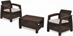 Комплект мебели Корфу Уикенд (Corfu Weekend) коричневый - серо-бежевый * в Александровском - alexsandrovskoe.mebel-74.com | фото
