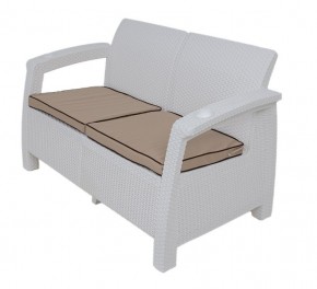Комплект уличной мебели Yalta Premium Terrace Set (Ялта) белый (+подушки под спину) в Александровском - alexsandrovskoe.mebel-74.com | фото
