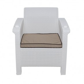 Комплект уличной мебели Yalta Premium Terrace Set (Ялта) белый (+подушки под спину) в Александровском - alexsandrovskoe.mebel-74.com | фото