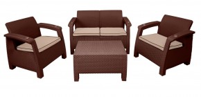 Комплект уличной мебели Yalta Premium Terrace Set (Ялта) шоколадый (+подушки под спину) в Александровском - alexsandrovskoe.mebel-74.com | фото