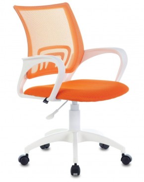 Кресло BRABIX "Fly MG-396W", пластик белый, сетка, оранжевое, 532401, MG-396W_532401 в Александровском - alexsandrovskoe.mebel-74.com | фото