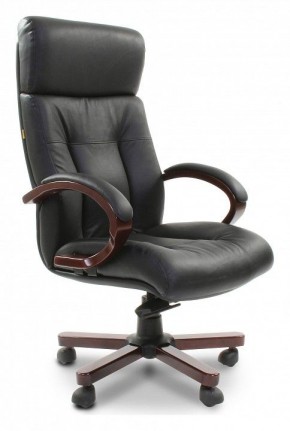 Кресло для руководителя Chairman 421 черный/орех темный, черный в Александровском - alexsandrovskoe.mebel-74.com | фото