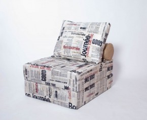 Кресло-кровать-пуф бескаркасное Прайм (Газета) в Александровском - alexsandrovskoe.mebel-74.com | фото