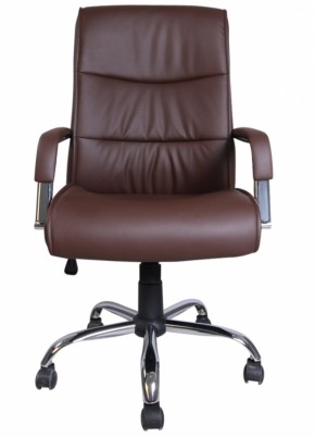 Кресло офисное BRABIX "Space EX-508" (экокожа, хром, коричневое) 531164 в Александровском - alexsandrovskoe.mebel-74.com | фото