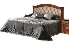 Кровать 2-х спальная с мягким изголовьем без изножья Карина-3 орех (К3КР-4[1]) в Александровском - alexsandrovskoe.mebel-74.com | фото