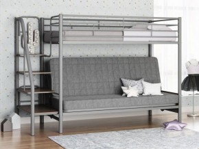Кровать двухъярусная с диваном "Мадлен-3" (Серый/Серый) в Александровском - alexsandrovskoe.mebel-74.com | фото