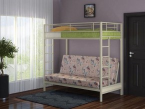 Кровать двухъярусная с диваном "Мадлен" (Слоновая кость/Серый) в Александровском - alexsandrovskoe.mebel-74.com | фото