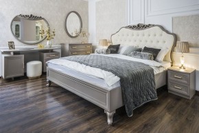 Кровать Мокко 1600 с мягким изголовьем + основание (серый камень) в Александровском - alexsandrovskoe.mebel-74.com | фото