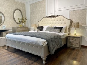 Кровать Мокко 1600 с мягким изголовьем + основание (серый камень) в Александровском - alexsandrovskoe.mebel-74.com | фото