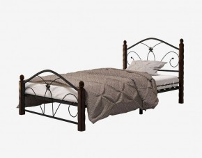 Кровать "Селена 1" Черная (900*2000) (ножки-шоколад) с коваными элементами в Александровском - alexsandrovskoe.mebel-74.com | фото