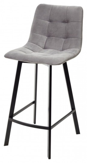 Полубарный стул CHILLI-QB SQUARE светло-серый #26, велюр / черный каркас (H=66cm) М-City в Александровском - alexsandrovskoe.mebel-74.com | фото