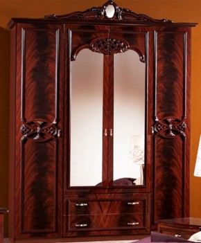 Шкаф 4-х дверный с зеркалами (03.144) Ольга (могано) в Александровском - alexsandrovskoe.mebel-74.com | фото