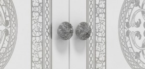 Шкаф 4-х дверный с зеркалами (12.244) Грация (белый/серебро) в Александровском - alexsandrovskoe.mebel-74.com | фото