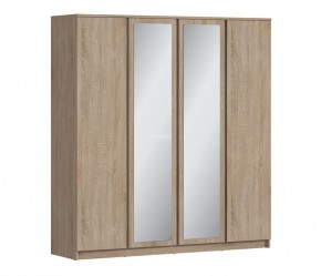 Шкаф 4х дверный с зеркалами Веста СБ-3082 (Дуб Сонома) в Александровском - alexsandrovskoe.mebel-74.com | фото