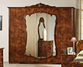 Шкаф 5-и дверный с зеркалами (20.145) Тициана (орех) в Александровском - alexsandrovskoe.mebel-74.com | фото