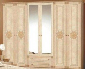 Шкаф 6-и дверный с зеркалами (02.146) Рома (беж) в Александровском - alexsandrovskoe.mebel-74.com | фото