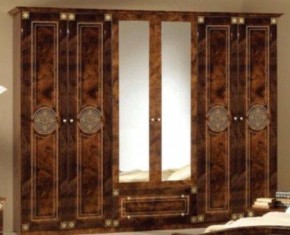 Шкаф 6-и дверный с зеркалами (02.146) Рома (орех) в Александровском - alexsandrovskoe.mebel-74.com | фото