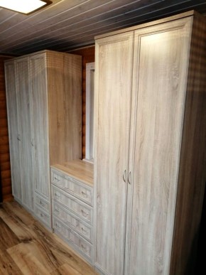 Шкаф для белья со штангой, полками и ящиками арт. 113 в Александровском - alexsandrovskoe.mebel-74.com | фото