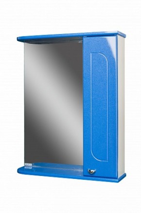 Шкаф-зеркало Радуга Синий металлик 55 правый АЙСБЕРГ (DA1129HZR) в Александровском - alexsandrovskoe.mebel-74.com | фото