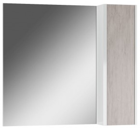 Шкаф-зеркало Uno 80 Дуб серый левый/правый Домино (DU1504HZ) в Александровском - alexsandrovskoe.mebel-74.com | фото