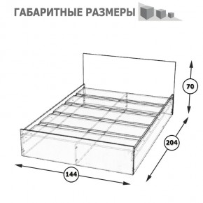 Стандарт Кровать 1400, цвет венге, ШхГхВ 143,5х203,5х70 см., сп.м. 1400х2000 мм., без матраса, основание есть в Александровском - alexsandrovskoe.mebel-74.com | фото