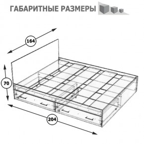 Стандарт Кровать с ящиками 1600, цвет венге, ШхГхВ 163,5х203,5х70 см., сп.м. 1600х2000 мм., без матраса, основание есть в Александровском - alexsandrovskoe.mebel-74.com | фото