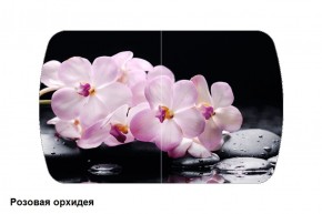 Стол Бостон 900*600 (опоры Брифинг) Стекло/фотопечать Розовая Орхидея в Александровском - alexsandrovskoe.mebel-74.com | фото