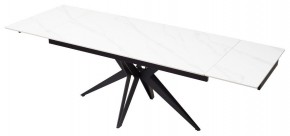 Стол FORIO 160 MATT WHITE MARBLE SOLID CERAMIC / BLACK, ®DISAUR в Александровском - alexsandrovskoe.mebel-74.com | фото