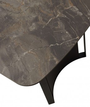 Стол RASMUS 160 KL-80 Серый мрамор, итальянская керамика / черный каркас, ®DISAUR в Александровском - alexsandrovskoe.mebel-74.com | фото